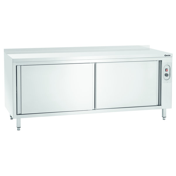 Warmhoudkast | RVS | 2 Schuifdeuren + Achteropstand | 2kW | 2000x700x850(h)mm