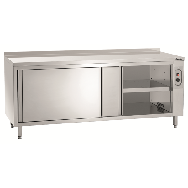 Warmhoudkast | RVS | 2 Schuifdeuren + Achteropstand | 2kW | 2000x700x850(h)mm