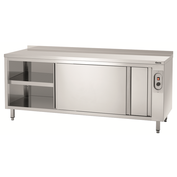 Warmhoudkast | RVS | 2 Schuifdeuren + Achteropstand | 2kW | 2000x700x850(h)mm