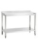 Bartscher Werktafel RVS met achteropstand + bodemschap | 600mm diep | 850 mm hoog 