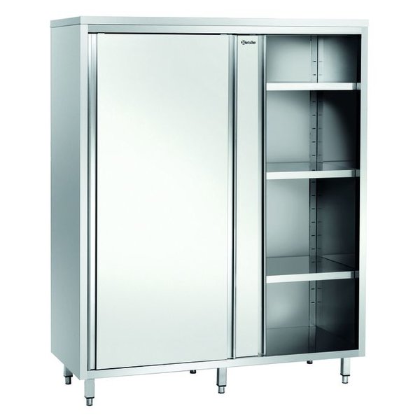 Servieskast RVS 2 schuifdeuren | 3 tussenschappen verstelbaar | 1200x600x2000(h)mm