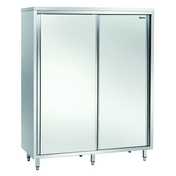 Servieskast RVS 2 schuifdeuren | 3 tussenschappen verstelbaar | 1200x600x2000(h)mm