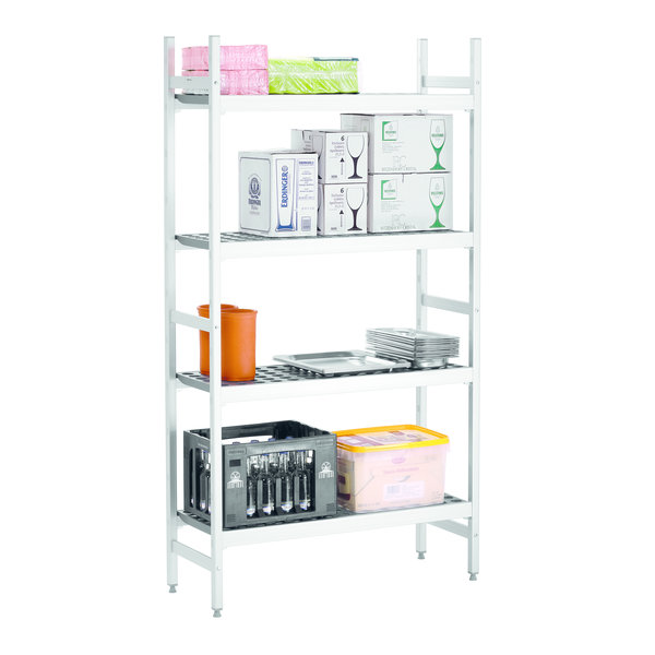 Reksysteem kit 1 | 4 schappen | 1/1-1/2-1/3-2/3 GN | 960x360x1800(h)mm