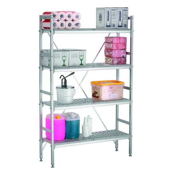 Stellingsysteem kit 4 | 4 schappen | 1/3-1/2-2/3-1/1 GN | 1140x355x1790(h)mm