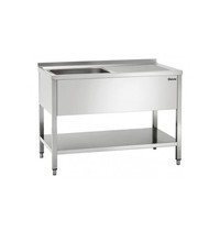 Bartscher RVS spoelwerktafel met 1 spoelbak en bodemschap + achteropstand | 1400x700x850(h)mm Bartscher RVS spoelwerktafel met 1 spoelbak en bodemschap + achteropstand | 1400x700x850(h)mm