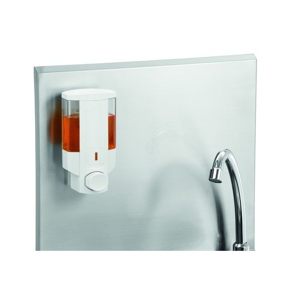 Wasbak wandmontage RVS | Knie bediening en geïntegreerde zeepdispenser | 400x404x577(h)mm