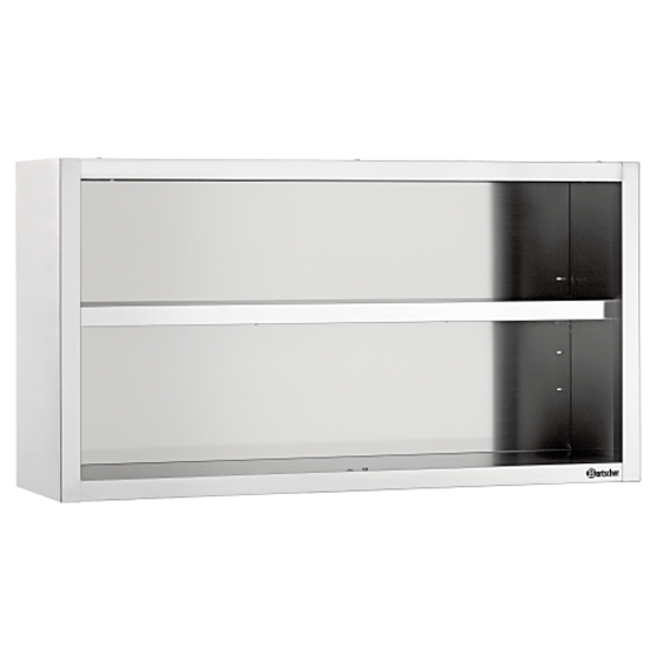 RVS open wandkast | 1 verstelbaar tussenschap | 1600x400x660(h)mm