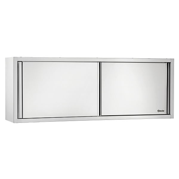 RVS wandkast met schuifdeuren | 1 verstelbare tussenschap | 1400x400x660(h)mm