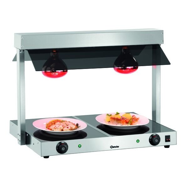 Warmhoudplaat + Infraroodlampen | RVS | 30°C/85°C | 230V | 740x565x570(h)mm