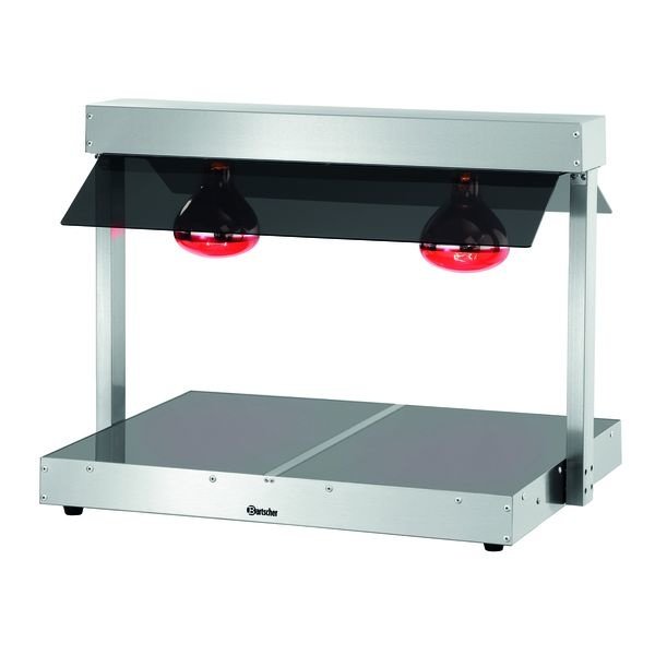 Warmhoudplaat + Infraroodlampen | RVS | 30°C/85°C | 230V | 740x565x570(h)mm