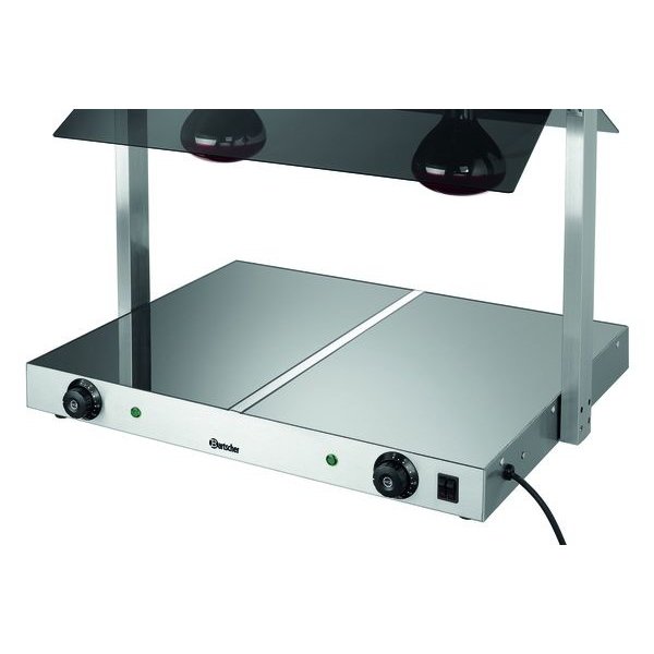 Warmhoudplaat + Infraroodlampen | RVS | 30°C/85°C | 230V | 740x565x570(h)mm