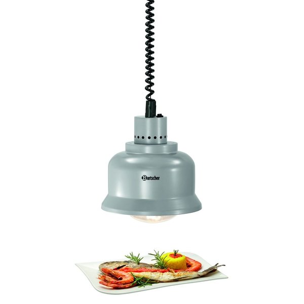Warmhoudlamp | Zilver/Mat | 1 Infraroodlamp Incandescent | 230x230x250(h)mm