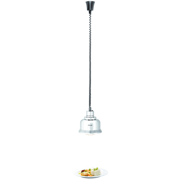 Warmhoudlamp | Zilver | Hoogglans | 1 Infraroodlamp Incandescent | 230V | 230x230x250(h)mm