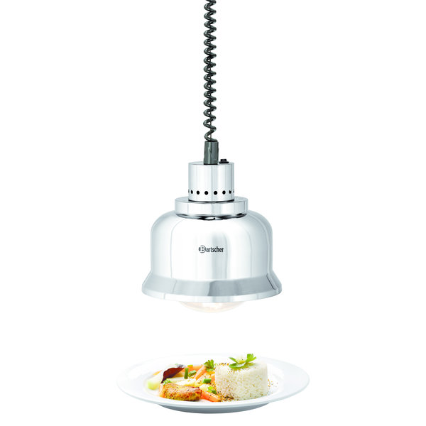 Warmhoudlamp | Zilver | Hoogglans | 1 Infraroodlamp Incandescent | 230V | 230x230x250(h)mm