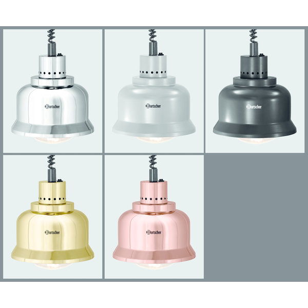 Warmhoudlamp | Zilver | Hoogglans | 1 Infraroodlamp Incandescent | 230V | 230x230x250(h)mm
