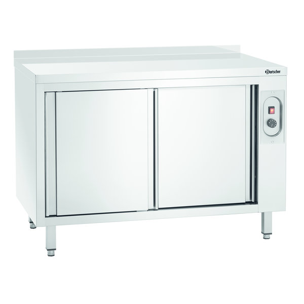 Warmhoudkast | RVS | 2 Schuifdeuren + Achteropstand | 2kW | 1 Tussenschap | 1200x700x850(h)mm