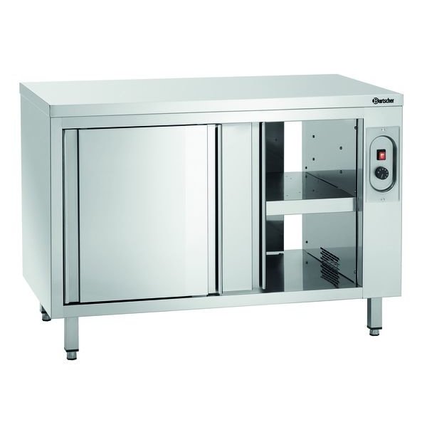 Warmhoudkast | RVS | Schuifdeuren Beide Zijdes | 2kW | 1 Tussenschap | 1200x700x850(h)mm