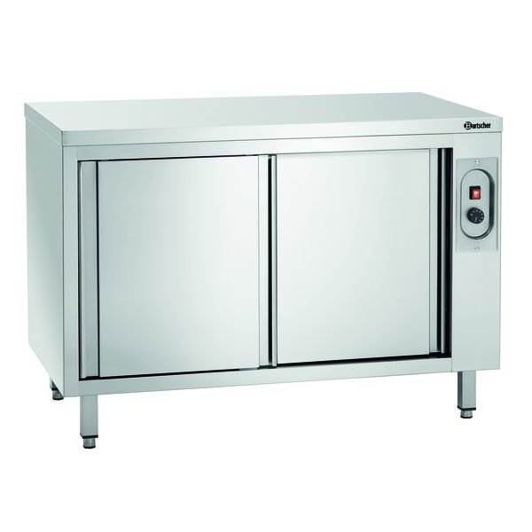 Warmhoudkast | RVS | Schuifdeuren Beide Zijdes | 2kW | 1 Tussenschap | 1200x700x850(h)mm