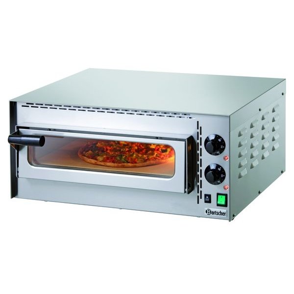 Pizzaoven | Elektrisch | Mini Plus | RVS | 1x Ø35cm | 1 Kamer | 2kW | Bodem met Hittebestendige Steen | 575x525x270(h)mm