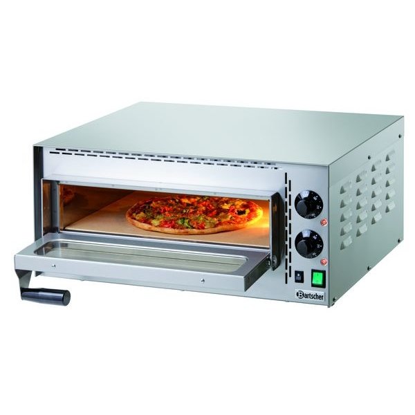 Pizzaoven | Elektrisch | Mini Plus | RVS | 1x Ø35cm | 1 Kamer | 2kW | Bodem met Hittebestendige Steen | 575x525x270(h)mm
