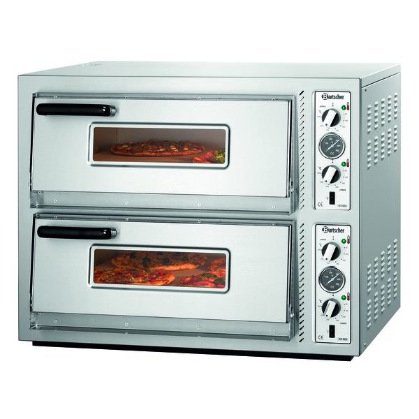 Pizzaoven | Elektrisch | NT 622 | 4+4  Ø30cm | 2 Kamers | 10kW | Bodem van Vuurvaste Klei | 855x790x710(h)mm