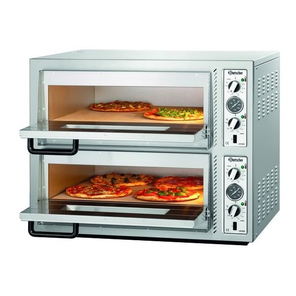 Pizzaoven | Elektrisch | NT 622 | 4+4  Ø30cm | 2 Kamers | 10kW | Bodem van Vuurvaste Klei | 855x790x710(h)mm