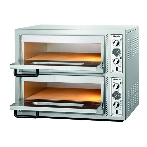 Pizzaoven | Elektrisch | NT 622 | 4+4  Ø30cm | 2 Kamers | 10kW | Bodem van Vuurvaste Klei | 855x790x710(h)mm
