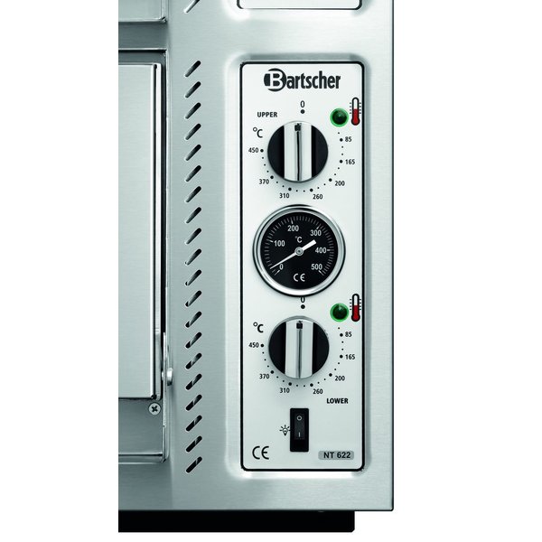 Pizzaoven | Elektrisch | NT 622 | 4+4  Ø30cm | 2 Kamers | 10kW | Bodem van Vuurvaste Klei | 855x790x710(h)mm