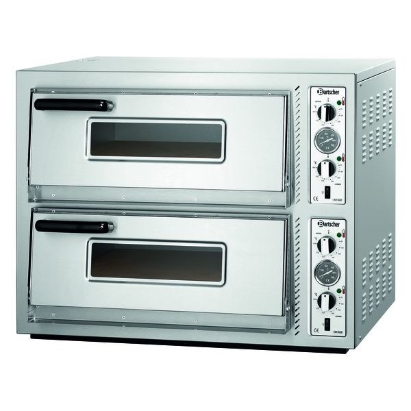 Pizzaoven | Elektrisch | NT 622 | 4+4  Ø30cm | 2 Kamers | 10kW | Bodem van Vuurvaste Klei | 855x790x710(h)mm