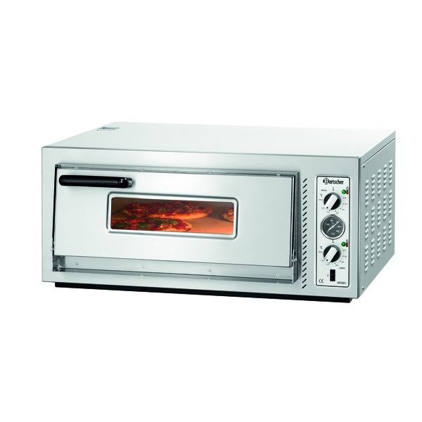 Pizzaoven | Elektrisch | NT 621 | 1x4 Ø30cm | 1 Kamer | 5kW | Bodem van Vuurvaste Klei | 885x790x400(h)mm