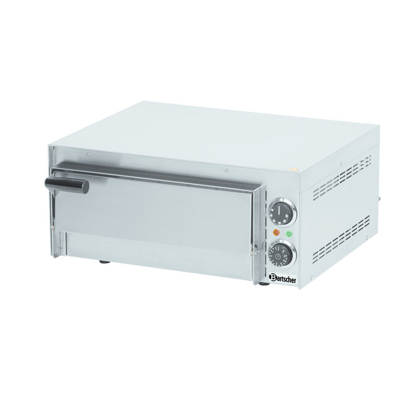 Pizzaoven | Elektrisch | RVS | Mini | 1x Ø35cm | 1 Kamer | 2kW | Bodem van Hittebestendige Steen | 545x500x230(h)mm