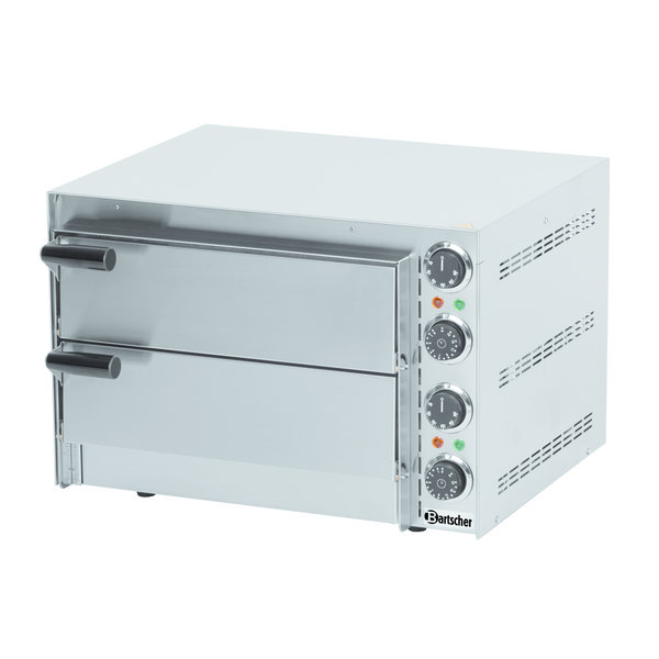 Pizzaoven | Elektrisch | Mini | 1x2 Ø35cm | 2 Kamers | 2.7kW | Bodem van Hittebestendige Steen | 545x500x380(h)mm