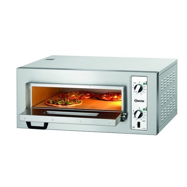 Pizzaoven | Elektrisch | NT 501 | 4x1 Ø25cm | 1 Kamer | 4kW | Bodem van Vuurvaste Klei | 800x750x360(h)mm