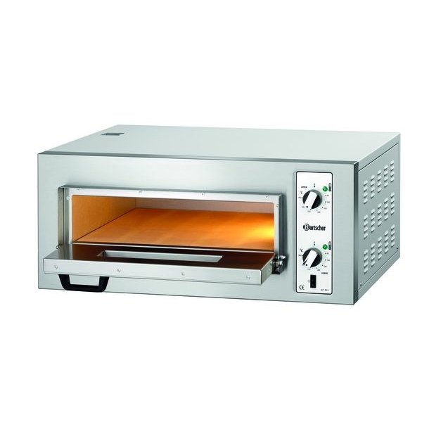Pizzaoven | Elektrisch | NT 501 | 4x1 Ø25cm | 1 Kamer | 4kW | Bodem van Vuurvaste Klei | 800x750x360(h)mm