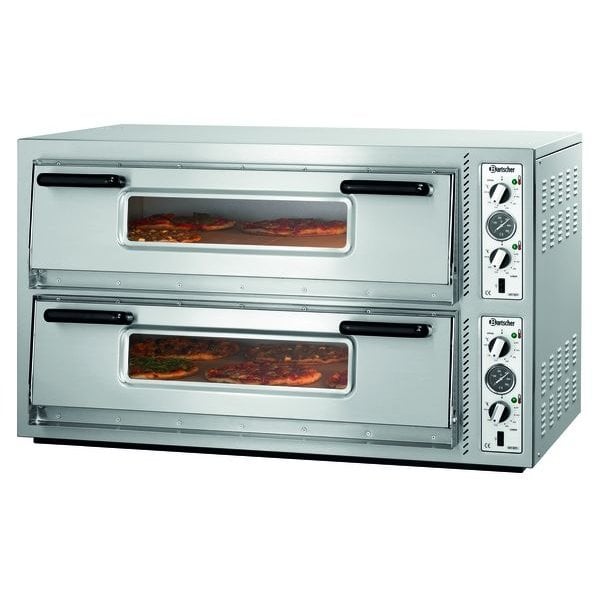 Pizzaoven | NT921 | 6+6 Ø30cm | 12kW | 2 Kamers | Bodem van Vuurvaste Klei | 1190x780x710(h)mm