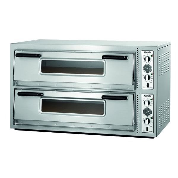 Pizzaoven | NT921 | 6+6 Ø30cm | 12kW | 2 Kamers | Bodem van Vuurvaste Klei | 1190x780x710(h)mm
