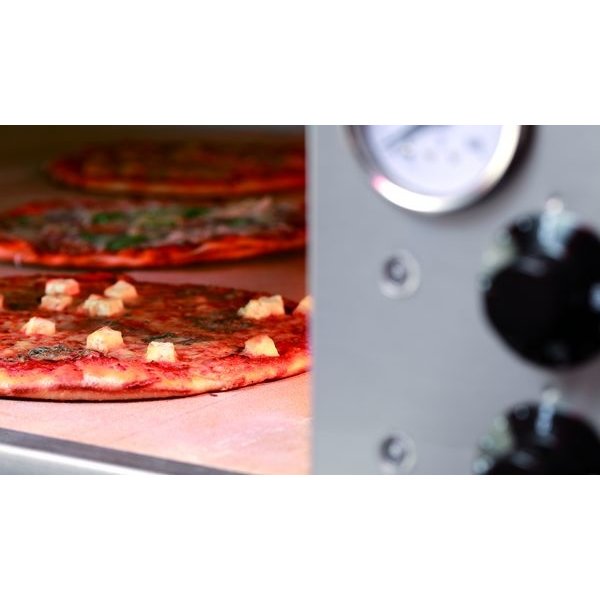 Pizzaoven | ET 105-1BK | 1x9 Ø33cm | 1 Kamer | 12kW | Bodem van hittebestendige steen | 1310x1270x420(h)mm