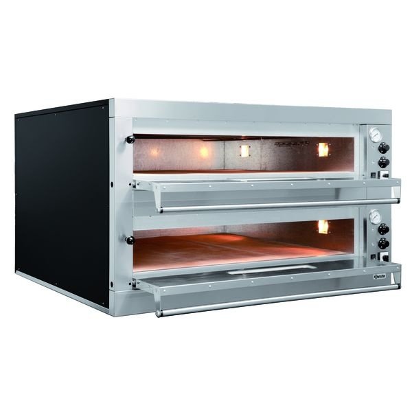 Pizzaoven | ET 205-2BK | 2x9 Ø33cm | 2 Kamers | Bodem van Hittebestendige Steen | 1310x1270x760(h)mm