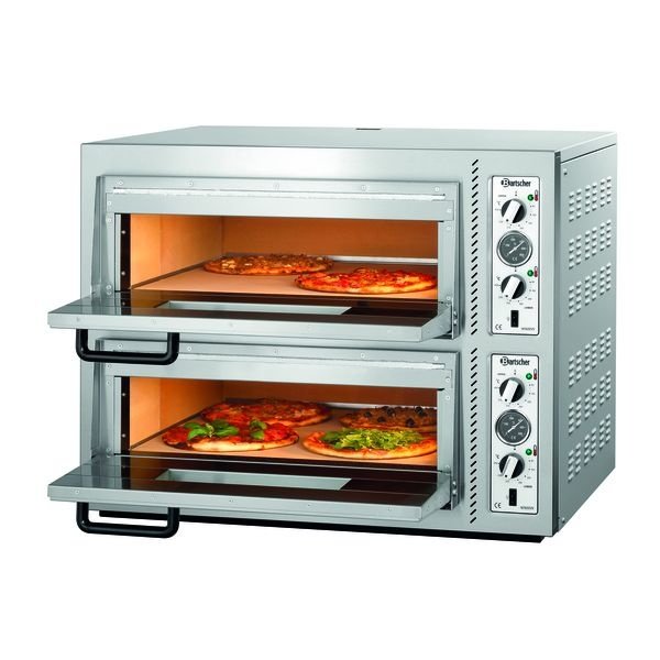 Pizzaoven NT 622VS | 4+4 Ø30cm | 2 Kamers | 10kW | Bodem Vuurvaste Steen | 930x835x730(h)mm