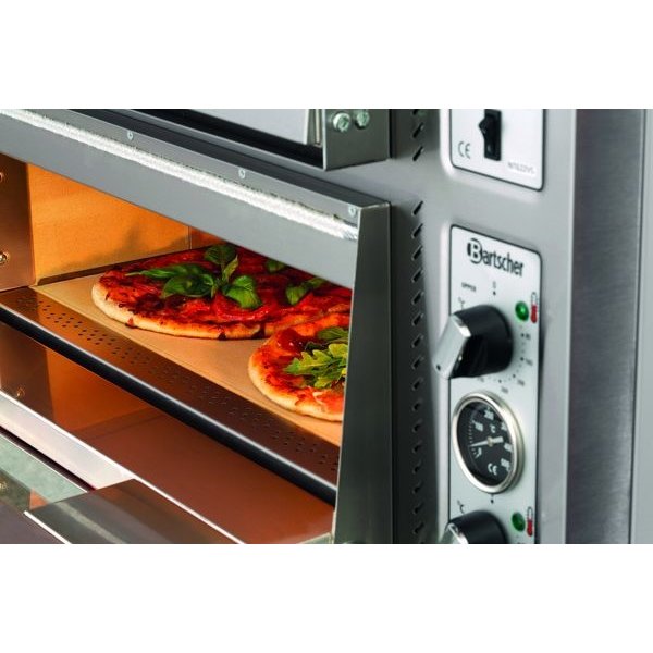 Pizzaoven NT 622VS | 4+4 Ø30cm | 2 Kamers | 10kW | Bodem Vuurvaste Steen | 930x835x730(h)mm