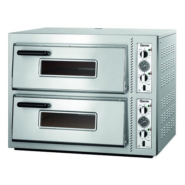 Pizzaoven NT 622VS | 4+4 Ø30cm | 2 Kamers | 10kW | Bodem Vuurvaste Steen | 930x835x730(h)mm
