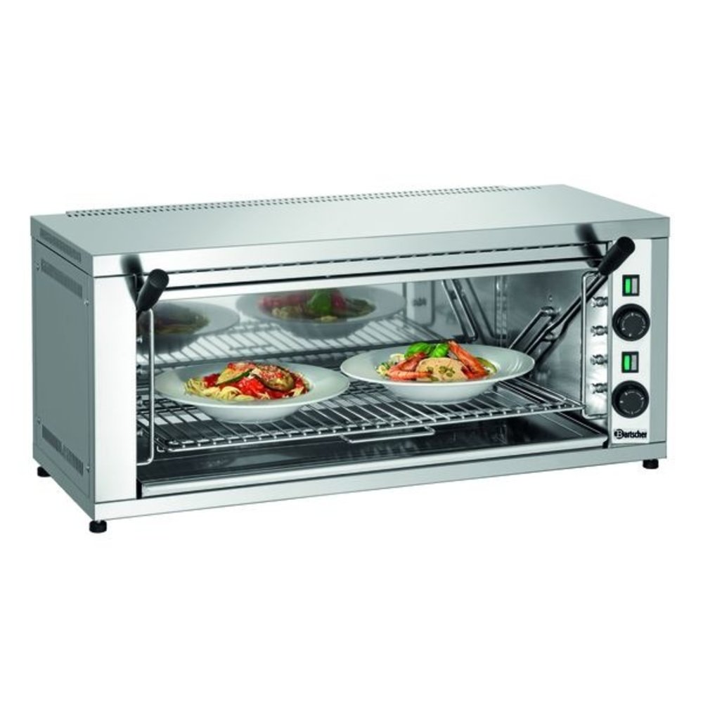 Edelsteen bolvormig fysiek Salamander elektrisch RVS 600-2Z | 4,4 kW/h | Infrarood warmtestraler | 878x500x370(h)mm - Horecagemak Edelsteen bolvormig fysiek Salamander elektrisch RVS 600-2Z | 4,4 kW/h | Infrarood warmtestraler | 878x500x370(h)mm - Horecagemak