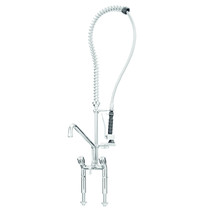 Bartscher Voorspoeldouche messing/staal | Zwenkbare kraan 180° | 515x415x1220(h)mm