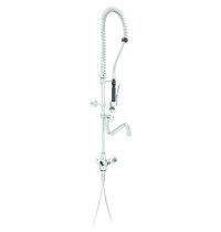 Bartscher Voorspoeldouche messing/staal | Zwenkbare kraan 180° | 515x415x1430(h)mm