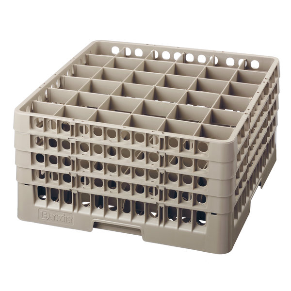 Glazenkorf kunststof bruin | 36 vakken | 500x500x266(h)mm