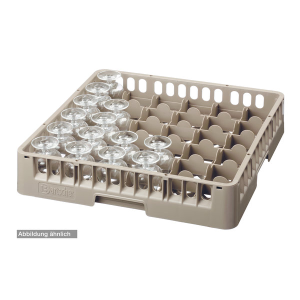 Glazenkorf kunststof bruin | 36 vakken | 500x500x142(h)mm