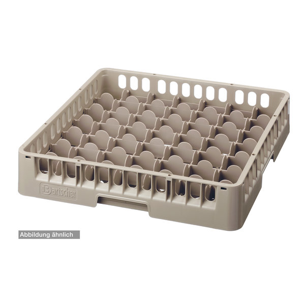 Glazenkorf kunststof bruin | 49 vakken | 500x500x225(h)mm