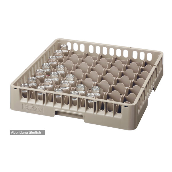 Glazenkorf kunststof bruin | 49 vakken | 500x500x183(h)mm