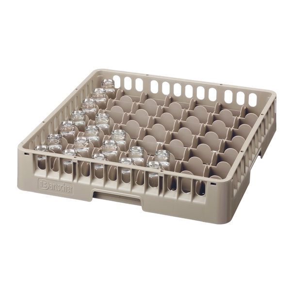 Glazenkorf kunststof bruin | 49 vakken | 500x500x100(h)mm