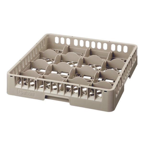 Glazenkorf kunststof bruin | 16 vakken | 500x500x100(h)mm